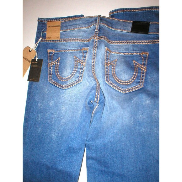 New Womens True Religion Brand Jeans Cora Super T Crock Blue Tide 28 NWT USA - Picture 7 of 9